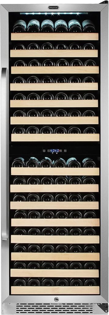 Whynter Wine Cooler Built-in or Freestanding Stainless Steel Dual Zone 64 Bottle