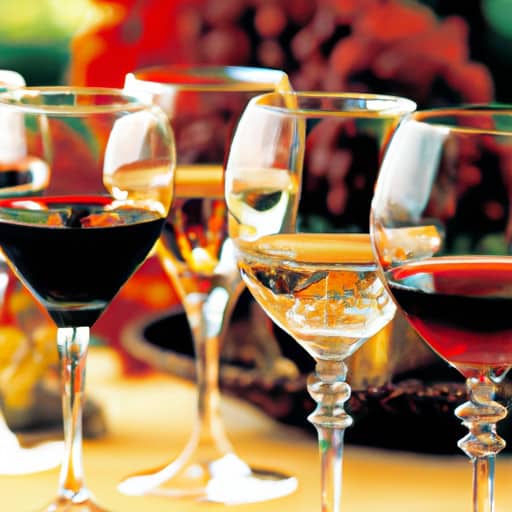 Wine in wine glasses