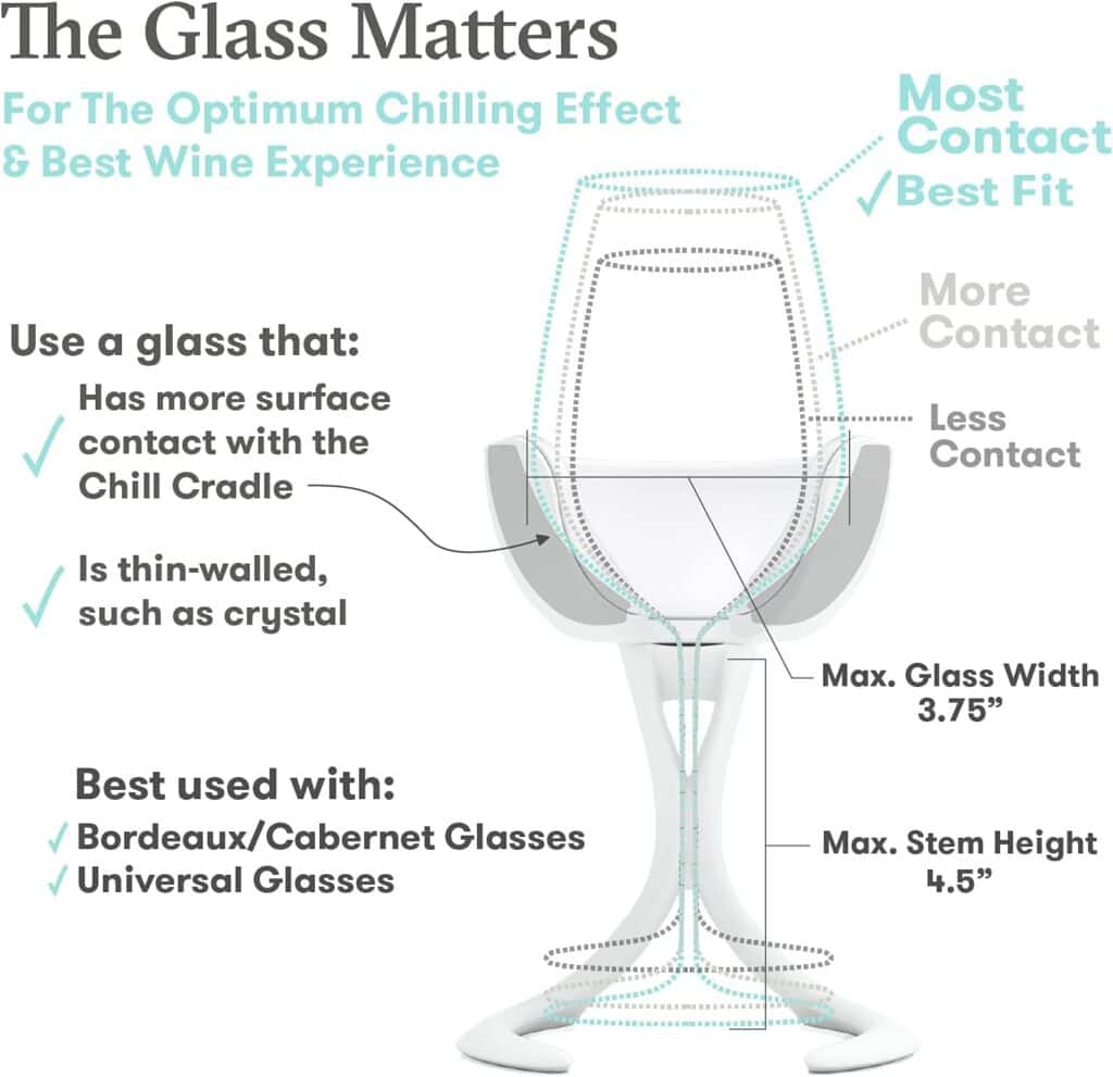 VoChill Stemmed Wine Glass Chiller | Keep the Chill Without Giving Up Your Glass | New Wine Accessory | Separable Refreezable Chill Cradle | Actively Chills Stemware | Stone, Single VoChill VoChill Stemmed Wine Glass Chiller | Keep the Chill Without Giving Up Your Glass | New Wine Accessory | Separable Refreezable Chill Cradle | Actively Chills Stemware | Stone, Single VoChill