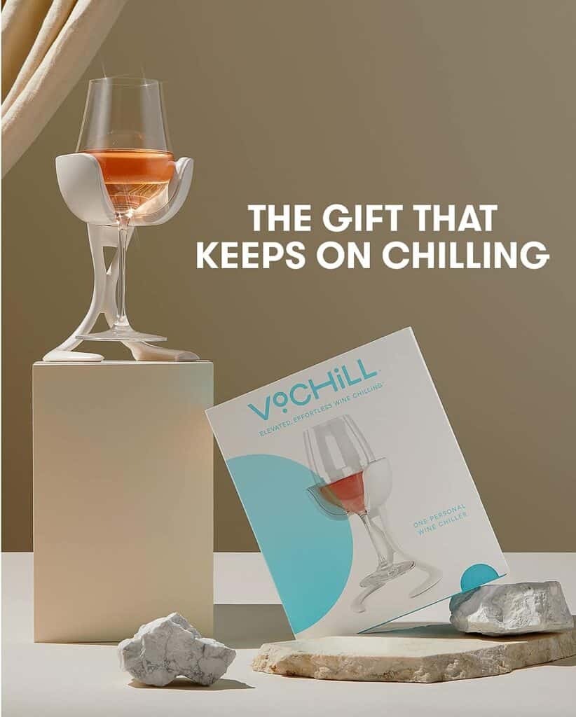 VoChill Stemmed Wine Glass Chiller | Keep the Chill Without Giving Up Your Glass | New Wine Accessory | Separable Refreezable Chill Cradle | Actively Chills Stemware | Stone, Single VoChill VoChill Stemmed Wine Glass Chiller | Keep the Chill Without Giving Up Your Glass | New Wine Accessory | Separable Refreezable Chill Cradle | Actively Chills Stemware | Stone, Single VoChill